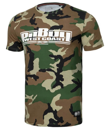 T Shirt Pit Bull Slim Fit Classic Boxing Woodland Camo Moro Zielony Men S T Shirts T