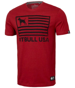 T-shirt PIT BULL PITBULL USA czerwony