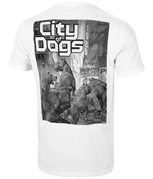 T-shirt PIT BULL CITY OF DOGS biały