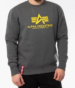 Bluza ALPHA INDUSTRIES BASIC grafitowa prosta 178302 315