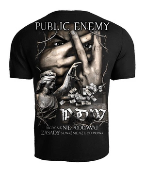 T-shirt PUBLIC ENEMY ZASADY SĄ WAŻNIEJSZE OD PRAWA czarny