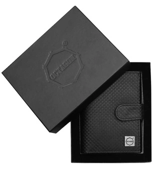 SKÓRZANY portfel OCTAGON Kevlar Vertical czarny