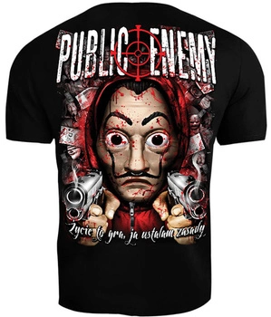 T-shirt PUBLIC ENEMY ŻYCIE TO GRA czarny