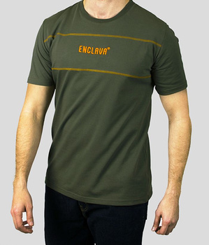 T-shirt ENCLAVA BLOCK STRIPE 3D oliwkowy