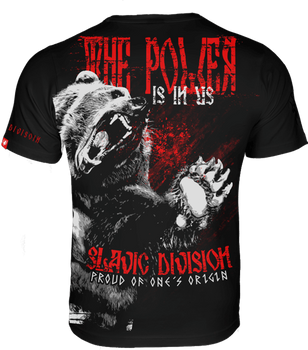 T-shirt SLAVIC DIVISION BEAR STRENGTH czarny