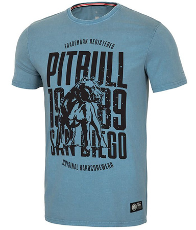 T-shirt PIT BULL Denim Washed SAN DIEGO DOG 190 niebieski