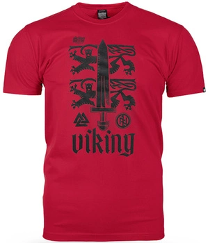 T-shirt DOBERMANS VIKING LION TS371 czerwony