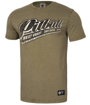 T-shirt PIT BULL Denim Washed BRAND brązowy