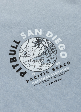 T-shirt PIT BULL Denim Washed PLANET SURF light blue