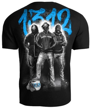 T-shirt PUBLIC ENEMY 1.3.1.2 czarno-niebieski