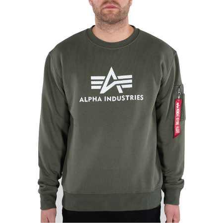 Bluza ALPHA INDUSTRIES 3D LOGO oliwkowa (dark olive) prosta 118311 142