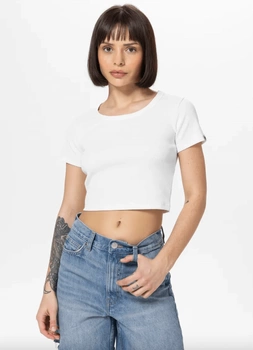 T-shirt damski PIT BULL Rib CROPPED WMN biały