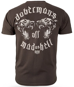 T-shirt DOBERMANS MAD AS HELL TS383 brązowy