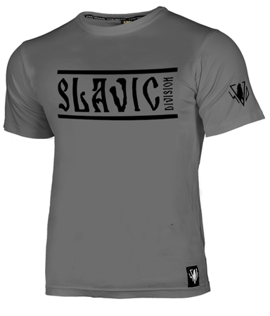 T-shirt SLAVIC DIVISION LINIA SŁOWIAŃSKA grafitowy