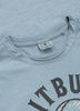 T-shirt PIT BULL T-shirt PIT BULL Denim Washed RAW EDGE SKULL LOGO blue