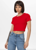 T-shirt damski PIT BULL Rib CROPPED WMN czerwony