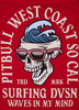 T-shirt PIT BULL SURFING czerwony