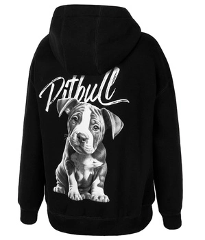 Damska bluza PIT BULL oversize PUPPY WMN czarna kaptur