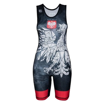 Trykot zapaśniczy damski EXTREME HOBBY POLSKA CAMO czerwony