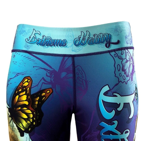 Legginsy sportowe damskie EXTREME HOBBY SKULL 2 niebieskie