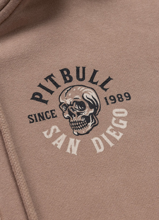 Damska bluza PIT BULL Washed LOVIA SKULL SURF WMN chocolate mousse rozpinana