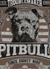 T-shirt PIT BULL TROUBLEMAKER dark brown