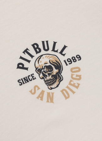 T-shirt PIT BULL Loose Fit SKULL LOGO off white 