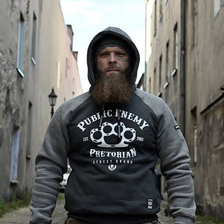 Bluza PRETORIAN PUBLIC ENEMY grafitowa kaptur