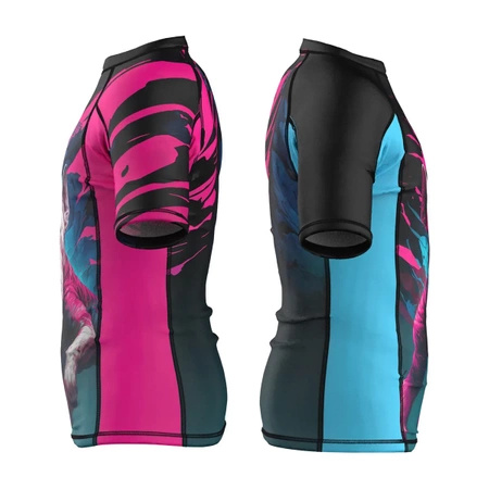 Short sleeve rashguard kids  EXTREME HOBBY VIVID BULTERIER różowy