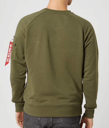 Bluza ALPHA INDUSTRIES X-FIT oliwkowa (dark green) prosta 158320 257