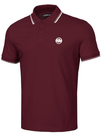 POLO PIT BULL regular LOGO STRIPES bordowe (burgundy)