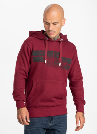Bluza PIT BULL CLASSIC LOGO bordowa kaptur
