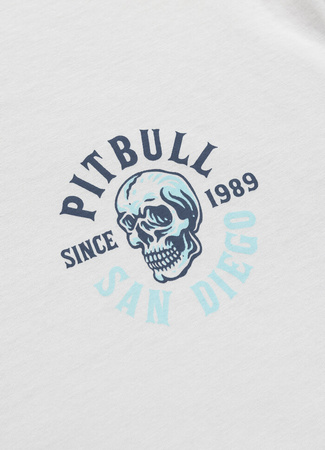 T-shirt PIT BULL SKULL SURF white blue