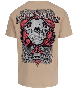 T-shirt PIT BULL Denim Washed T-SHIRT ACE OF SPADES 2 beżowy
