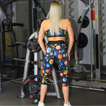 Legginsy sportowe damskie  EXTREME HOBBY FOLK 2 3/4 czarny