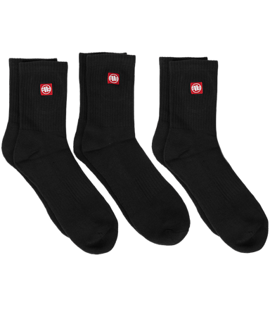 Długie skarpetki PIT BULL HIGH ANKLE  LOGO czarne cienkie - 3 pary