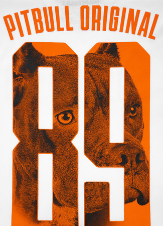 T-shirt PIT BULL PITBULL EIGHTY NINE DOG biały