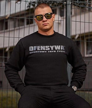Bluza OFENSYWA SPORTOWY TRYB ŻYCIA czarno-szara prosta