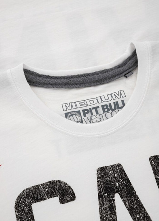 T-shirt PIT BULL CAL.FLAG biały
