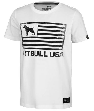 T-shirt dziecięcy PIT BULL USA JUNIOR biały