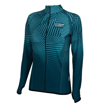 Bluza biegowa damska EXTREME HOBBY CALEIDOSCOPE turkusowy