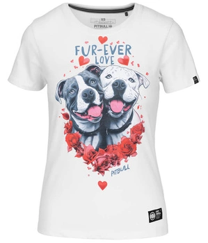 T-shirt damski PIT BULL  FUR EVER LOVE WMN biały