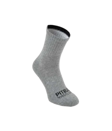Długie skarpetki PIT BULL HIGH ANKLE TNT THIN szare cienkie - 3 pary