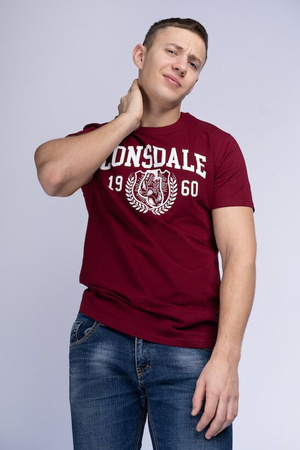 T-shirt LONSDALE STAXIGOE bordowa