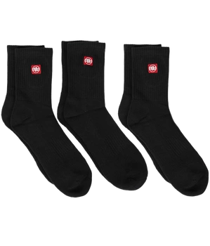 Długie skarpetki PIT BULL HIGH ANKLE  LOGO czarne cienkie - 3 pary