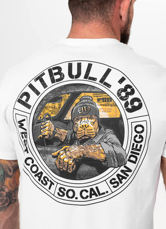 T-shirt PIT BULL DRIVING biały