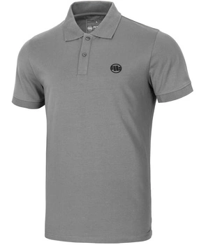 POLO PIT BULL Jersey slim fit SMALL LOGO szare (grey)