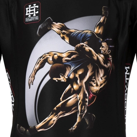 Short sleeve rashguard kids  EXTREME HOBBY WRESTLING czarny