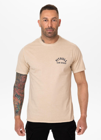 T-shirt PIT BULL Denim Washed RAW EDGE PACIFIC ultra light sand
