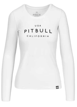 Damski Longsleeve PIT BULL Slim Fit USA CAL WMN biały
